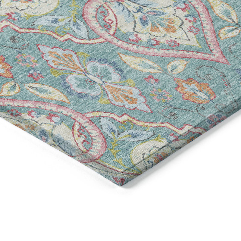 Machine Washable Indoor/Outdoor Husby ACN2207 Bohemian Rug, Round 8'