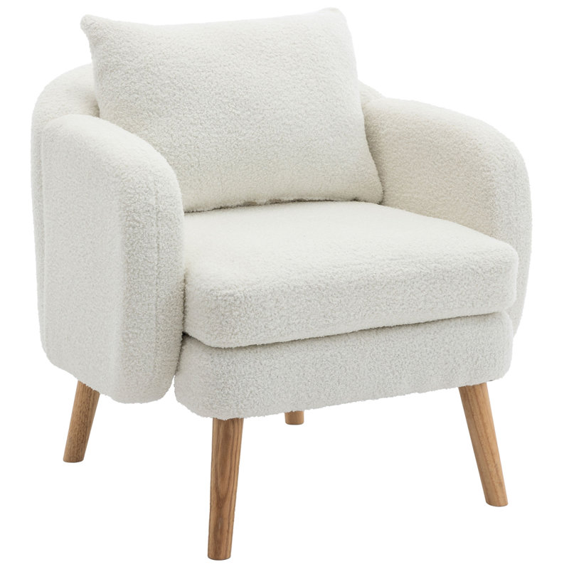 Kruse Upholstered Armchair, White Teddy