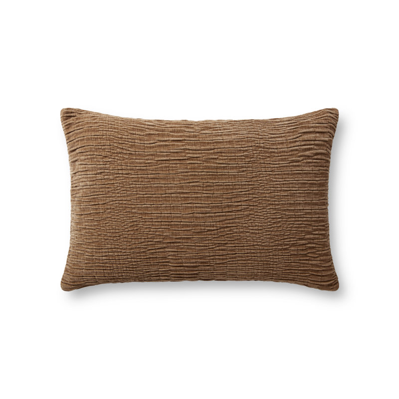 Housse de coussin rectangulaire Edan, Brun, H 16 po x l 26 po, Housse de coussin seulement - sans coussin