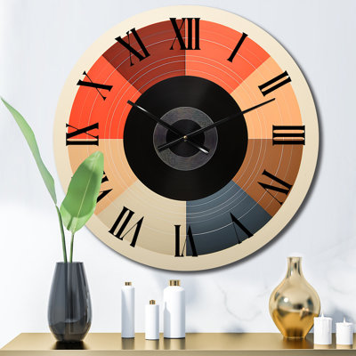 Horloge murale colorée en vinyle rétro IV