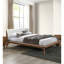Très grande chambre à coucher de 3 pièces de style très moderne Mid-Century, bois massif noyer, tissu Boucle, 2 tables de chevet avec finition, style, revêtement beige