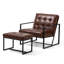 Fauteuil et repose-pieds en cuir Buren-90988296