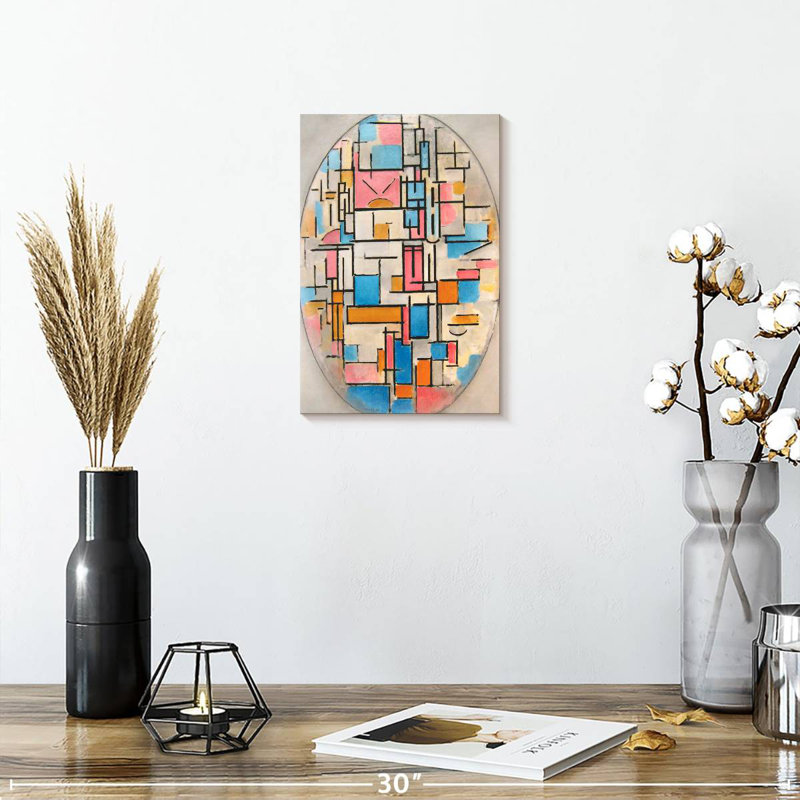 Composition ovale avec plans couleur I, H 12 po x l 8 po