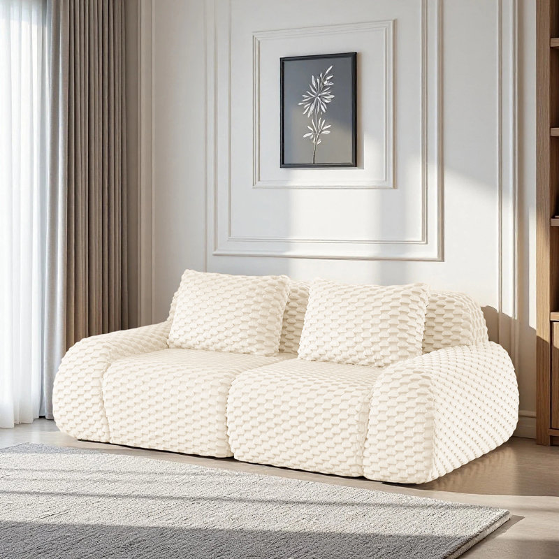 Canapé modulaire de 82 po Boneless Couch, Beige