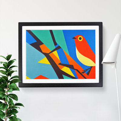 XH1022-7516X Robin Bird Abstract Vol.1 - Single Picture Frame Painting
