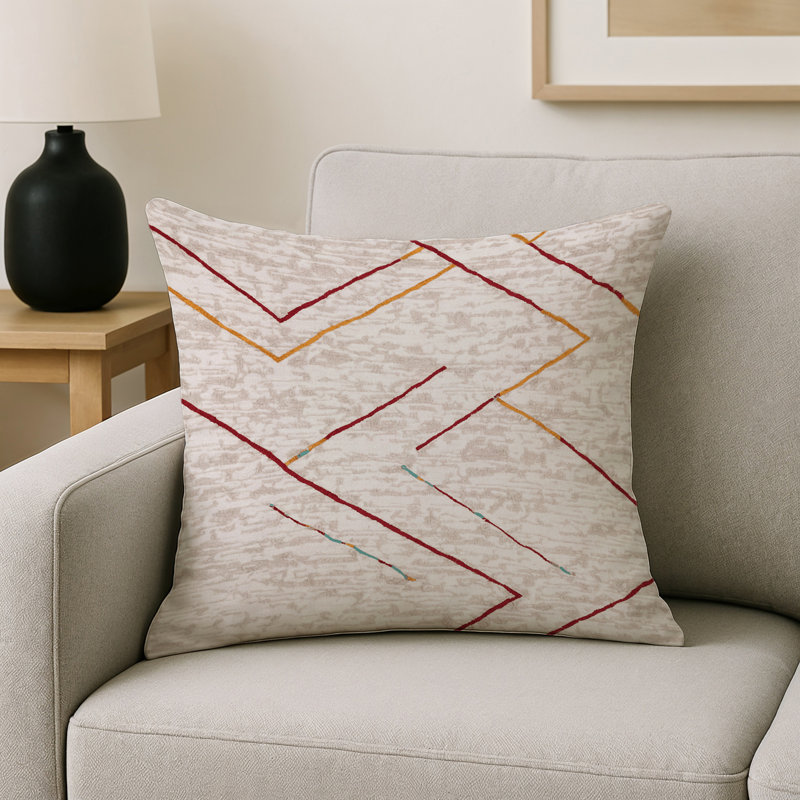 Coussin décoratif intérieur et extérieur Modern, Gris abstrait 14, Carré 16 po