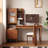 Brown Rectangular Solid Wood with 3 drawers desk-352566895