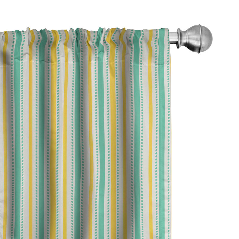 Striped Semi-Sheer Rod Pocket Curtain Panels, 28" x 95"