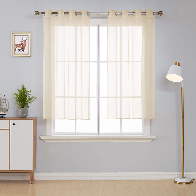 Gainsborough Sheer Curtain Pair, 52" W x 54" L, Beige