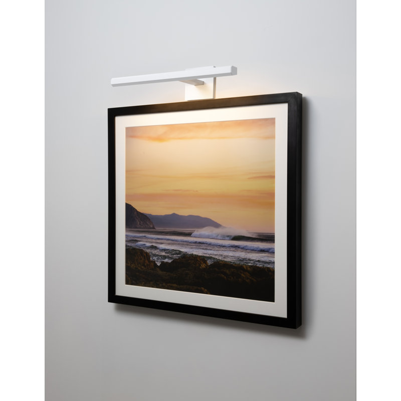 ArtLight Hardwire, 120V Input Triac/ELV/0-10V Dimmable LED Wall Mounted Picture Light, White Powder Coat, 3000K