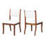 Chaises de salle à manger en bois massif massif avec finition noyer - 2 côtés en tissu élégant traditionnel avec des lignes incurvées, des sièges rembourrés épais et un cadre ergonomique pour la décoration intérieure, un vestibule-132998487