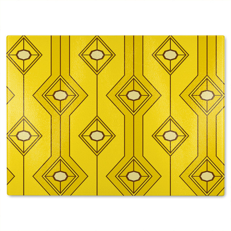 Geometric Glass Chopping Board, 40cm L x 28cm W