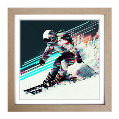 Skiing Glitch - Framed Print