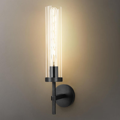 Applique murale moletée avec tube en verre craquelé, luminaire de meuble-lavabo moderne pour salle de bain, chambre à coucher, salon, couloir, escalier et cuisine