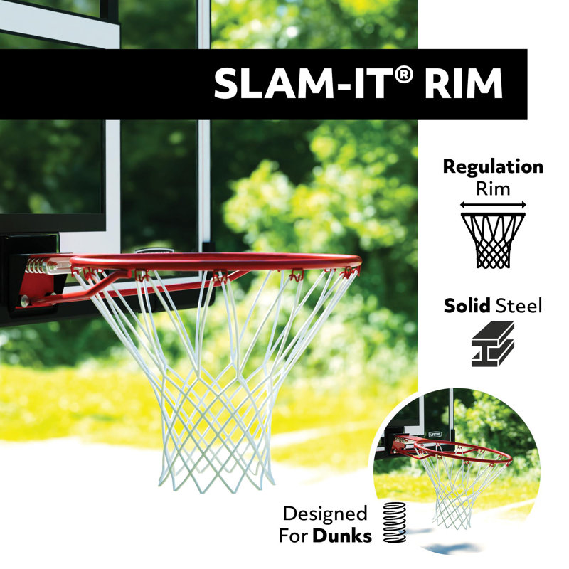 Lifetime Height Adjustable In-Ground Basketball Hoop (52" Polycarbonate Backboard)