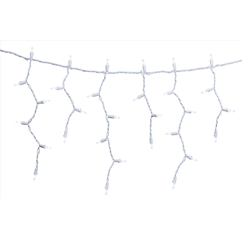  Guirlande de Noël classique à glaçons 100 pi, Blanc pur