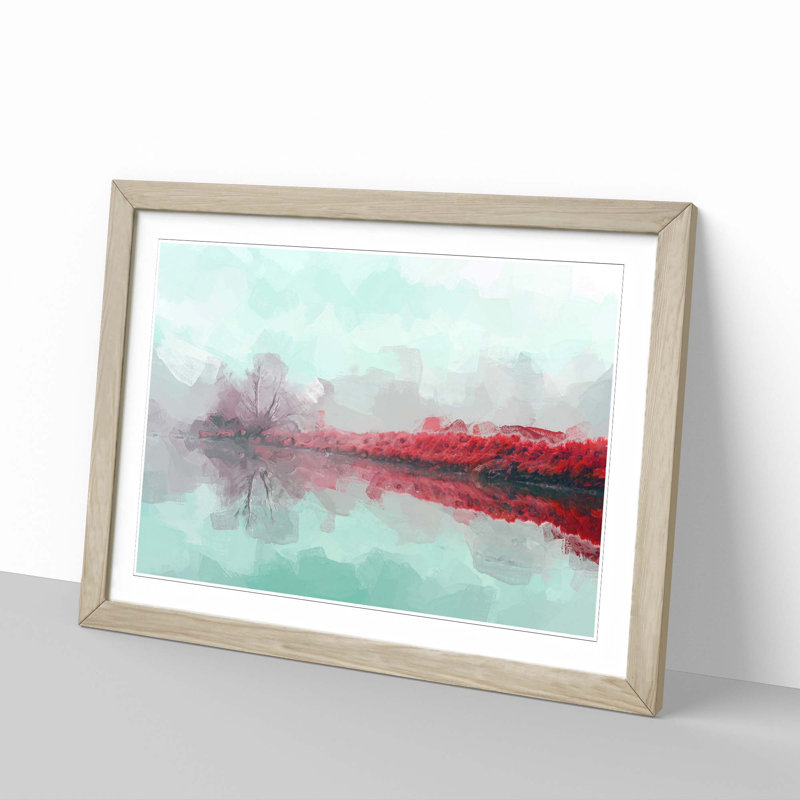 Fog over a Lake in Ellensburg in Abstract - Picture Frame Graphic Art Print, Oak, 40cm H x 60cm W x 2cm D