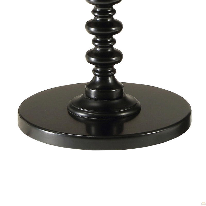 Table d'appoint ronde noire en bois, Noir