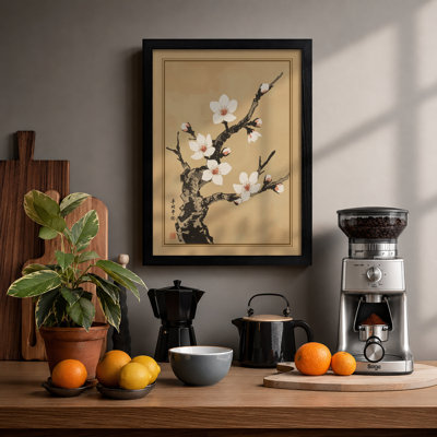 Blossoms on Branch Japandi - Framed Print