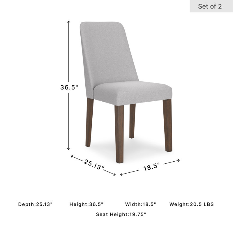 Munana Upholstered Side Chair, Light Gray