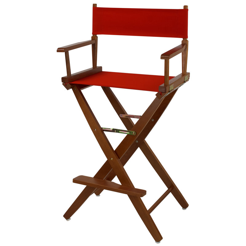 Scoville Folding Director Chair, Red, Mission Oak