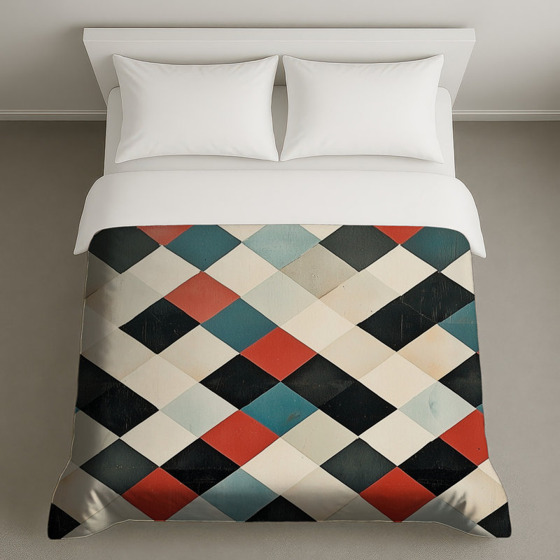 Diamond Checkered Pattern Duvet Covers, King