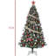 Arbre de Noël artificiel épinette enneigé 7,5 pi, pré-décoré avec des pommes de pin et un pied pliable, décoration de Noël