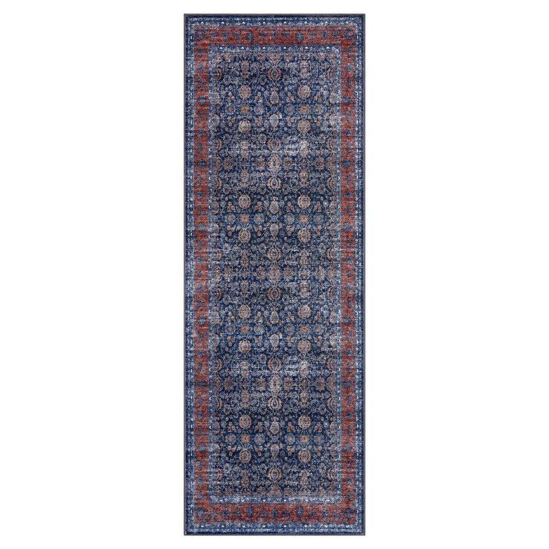 Area Rug Washable  Area Rug for Living Room, Vintage Floral Rug Low Pile, Non-Slip, mark Resistant Carpet for Living Room, Bedroom, Dining Room, Home Office