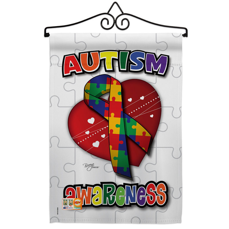 Ensemble de drapeau décoratif en polyester à 2 faces autisme awareness impressions
