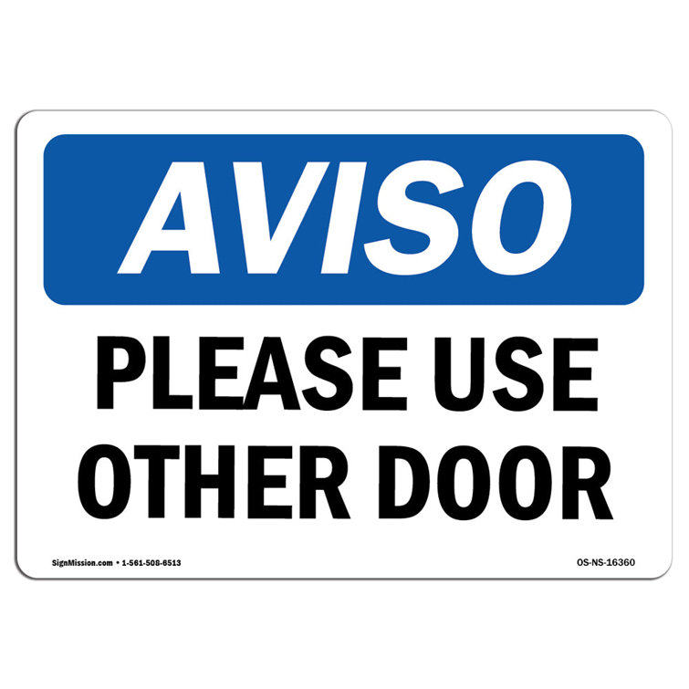 SignMission Please Use Other Door Sign | Wayfair