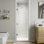 Porte de douche à charnière sans cadre avec verre trempé de 3/8 po x l 24 po x H 72 po