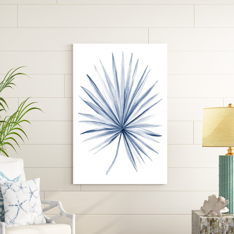 Feuilles indigo tropicales de l'UA AU II, H 48 po x l 32 po x P 1 po