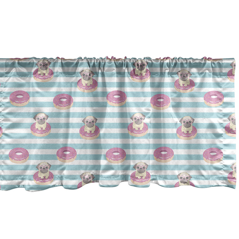 Tan Brown Plaid Satin Rod Pocket Valance Set