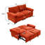 Canapé-lit convertible en velours orange avec matelas