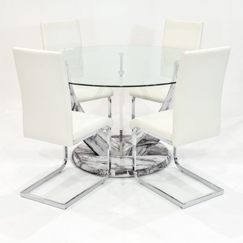 Titus 4 - Person Dining Set, Cream