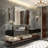 Glossy Black Bathroom Mirrors For Wall Wall Mounted Hanging Plates Mirror Farmhouse Mirror Modern Metal Framed Rectangular Mirror, Decorative Square Corner Mirror(Horizontal & Vertical)-1647012243-1647012266
