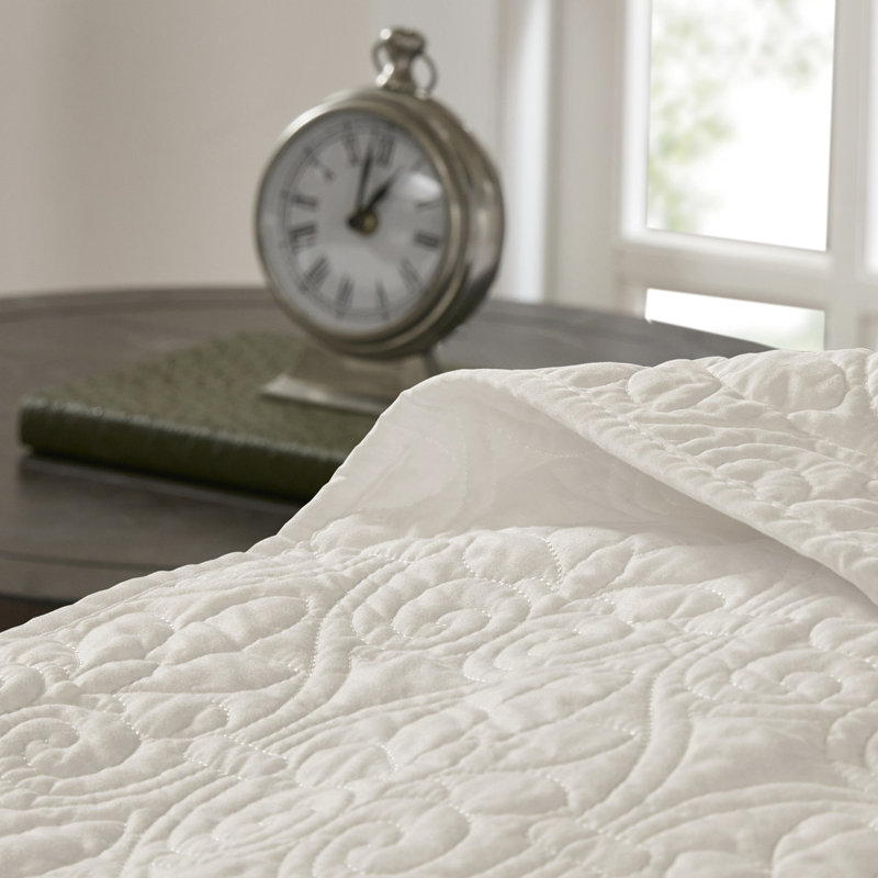 Couvre-lit Queen réversible couleur crème - Garnissage en coton prélavé pour des rêves apaisants, élégant matelassé, matelas épais surdimensionné, avec 2 taies d'oreiller pour un repos serein et plein de charme.