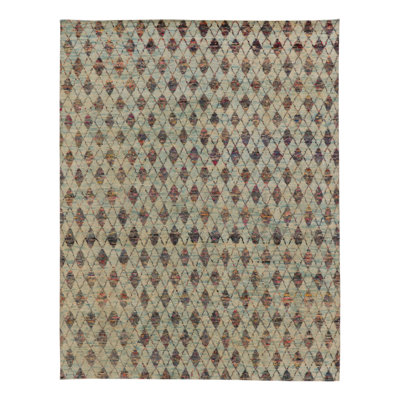 Handmade Silk and Wool Area Rug