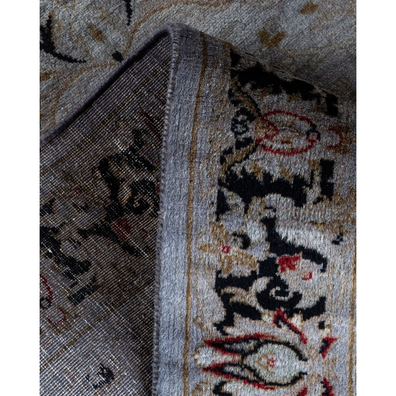 Tapis noué à la main unique en son genre Holsworth - gris