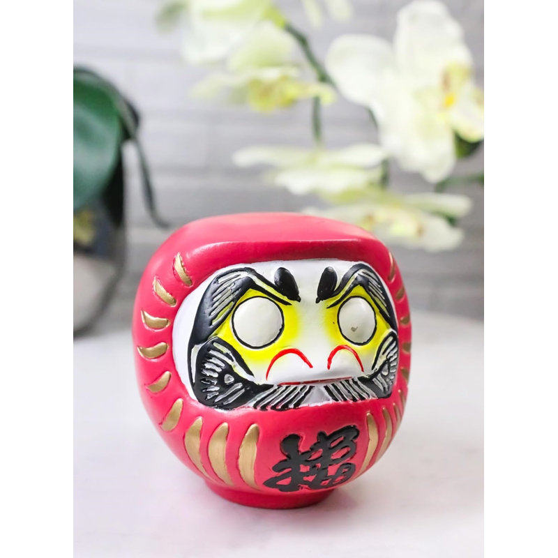 Figurine rose Daruma Talisman of Romance Luck, Rose