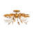3-Light Antique Sputnik Gold Leaf Flush Mount  Ceiling Light for Bedroom