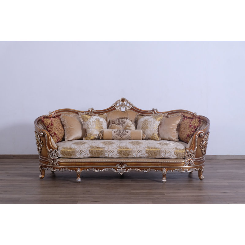 Saint Germain Velvet Sofa, Gold/Beige/Light Brown Velvet