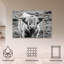Ensemble de 3 panneaux - Nathan Larson «Highland Cow Staring Contest Crop», art mural sur toile pour le salon, la chambre à coucher ou le bureau 