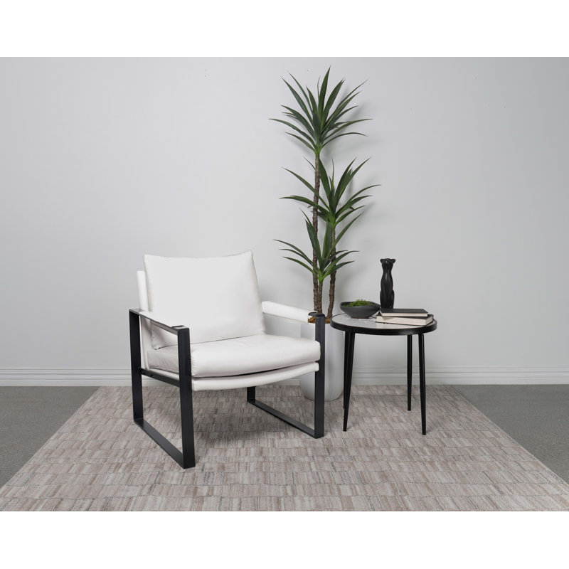 Chaise d'appoint Rosalind, Simili cuir blanc