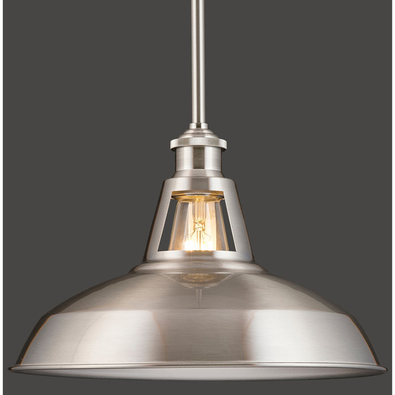 Sigala 1 - Light Single Pendant, Brushed Nickel, 15" H x 12" W x 12" D