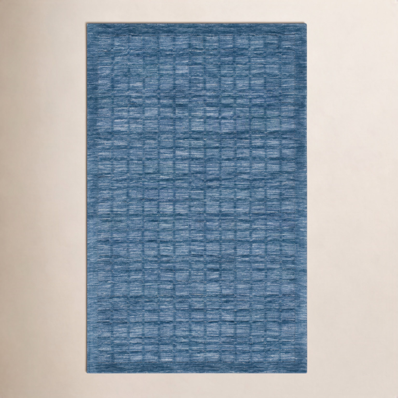 Caris Blue Hand-Loomed Geometric Rug, Rectangle 6' x 9'