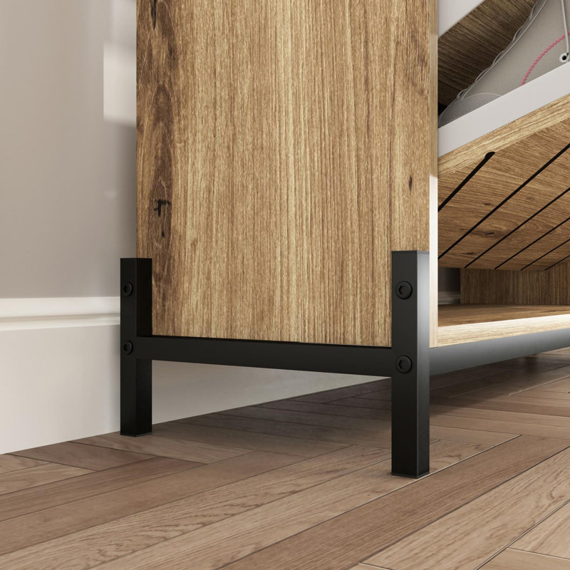 Modern Shoe Storage Cabinet, Driftwood
