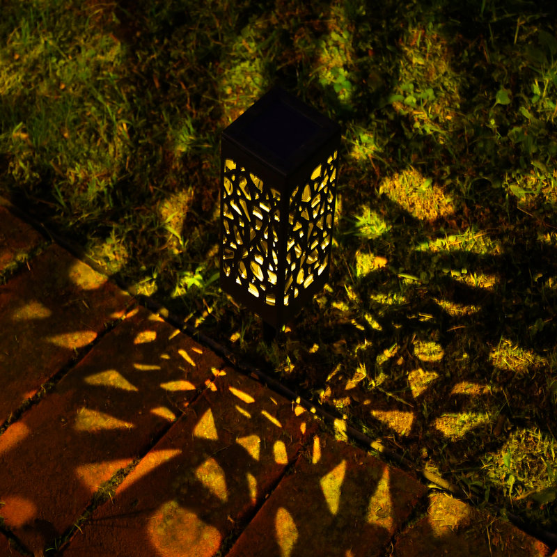 Black Solar Powered LED Pathway and Tabletop Lights Set of 4