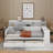 Wooden Full Size Daybed With Storage Shelves, Multi-Functional Bed With 2 Storage Drawers And Study Desk-114404364