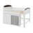  Loft Bed With Storage Cabinet, Wardrobe & Integrated Lighting, Sturdy Wooden Loft Bed With Ladder & Safety Rails For Teens-645069673-645069590
